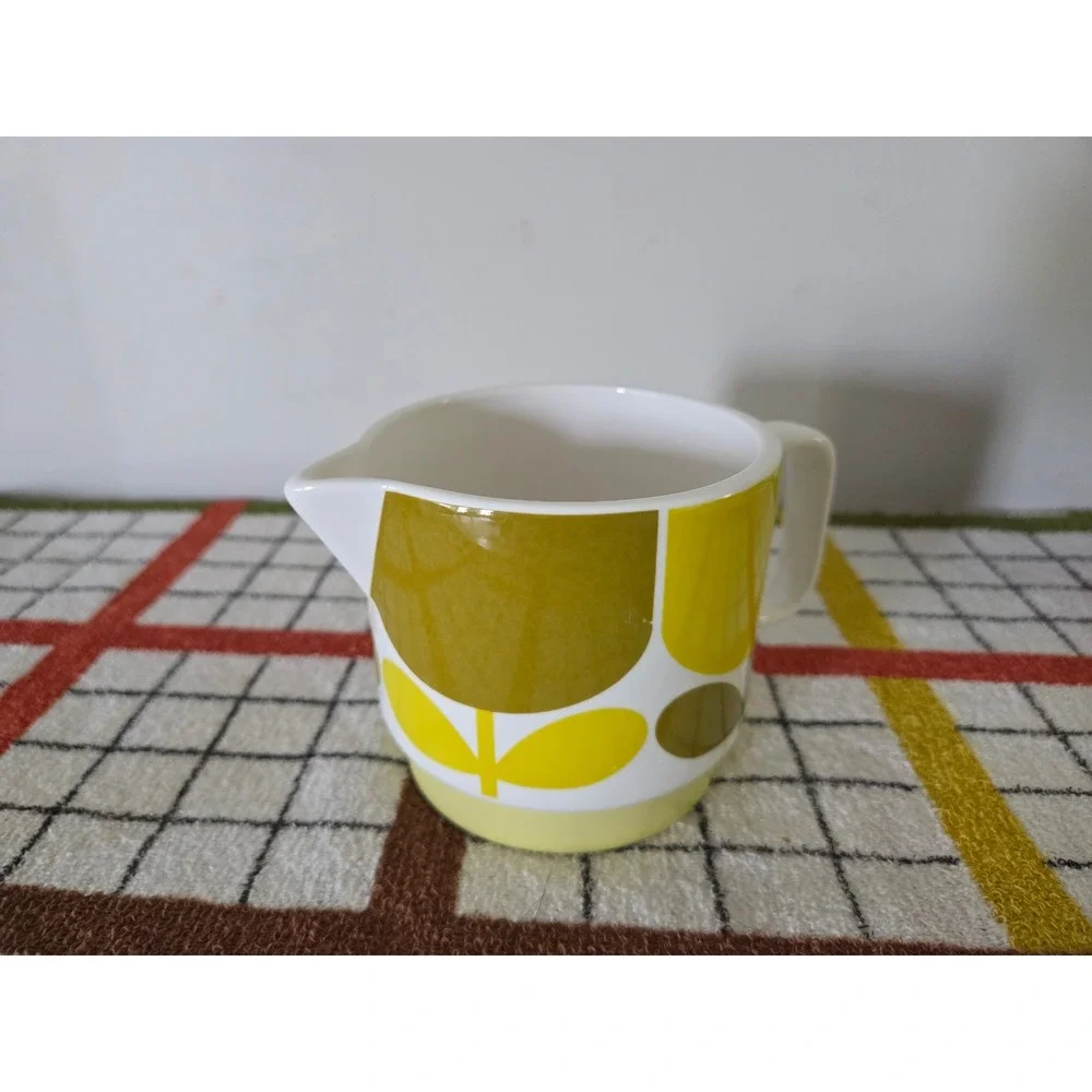 Orla Kiely Ceramic Teapot and Creamer Set Floral Stem Green Yellow Pink Retro